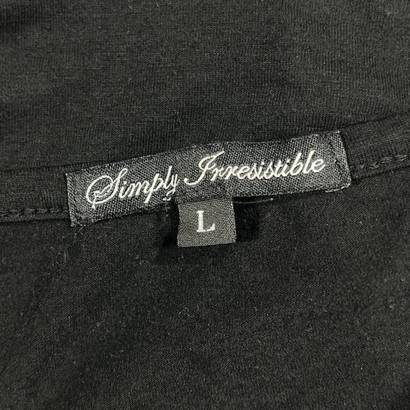 Simply Irresistible Tank Top Blouse  Grosgrain Ribbon Bow Size Large Solid Black - Picture 7 of 11